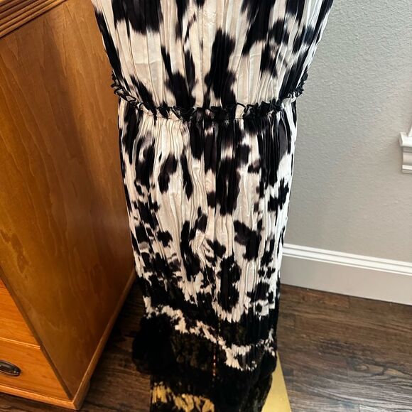 NWT Jason Wu Collection Blur Floral-Print Lace-Inset Plisse Midi Dress-D13 - Picture 8 of 12